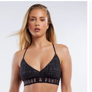 Savage X Fenty Black Logo Bralette Size Medium
